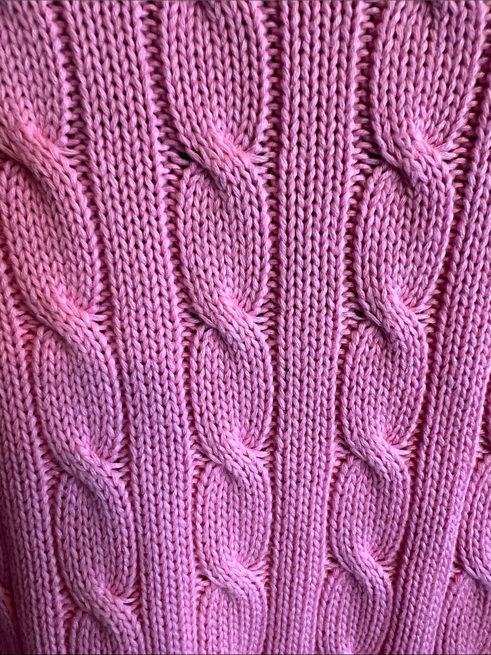Ralph Lauren Pink Cable-Knit V-Neck Sweater with Blue Pony - Picture 5 of 5